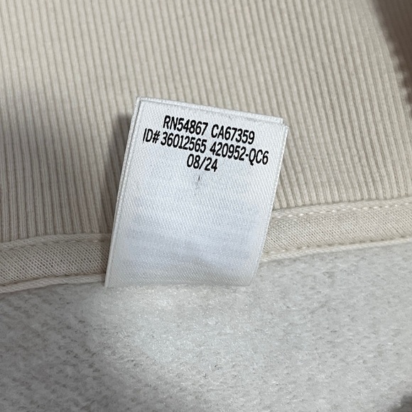 PINK Victoria Secret Cream White Sweater 1/4 zip Logo on Back XL - Picture 8 of 11